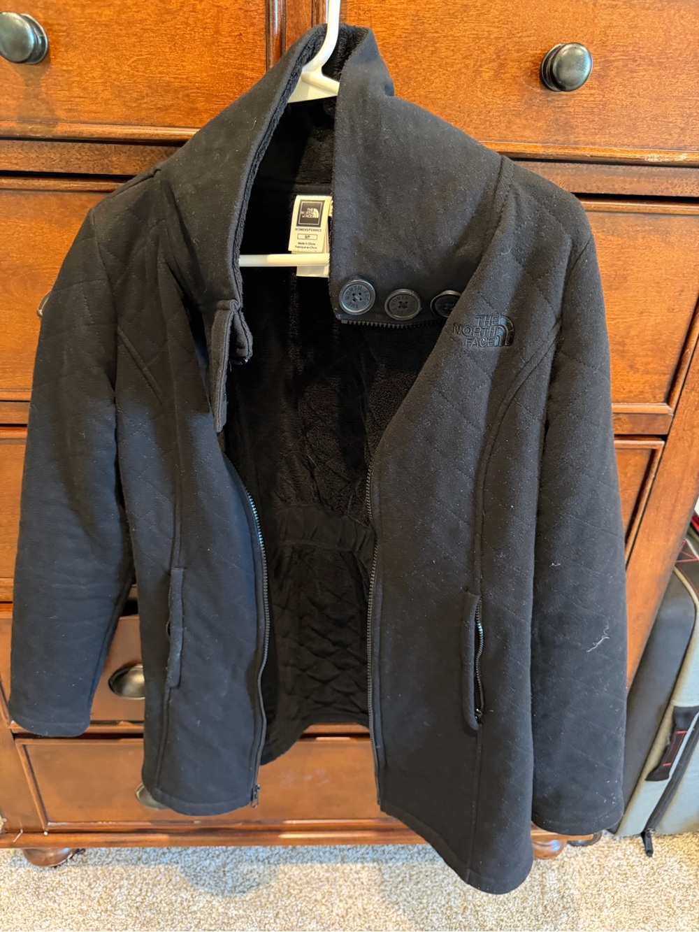 The North Face Women's Black Quilted Pea Coat